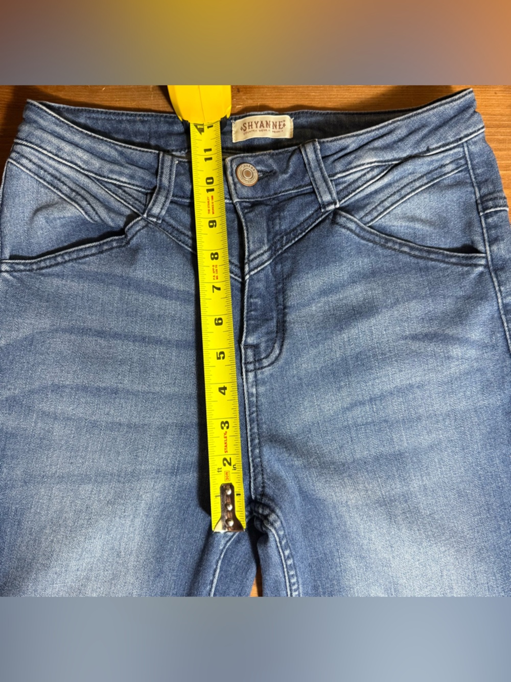 Shyanne High Rise Flare Jeans Western Seamed Denim Women's Size 29x34 - Picture 6 of 7